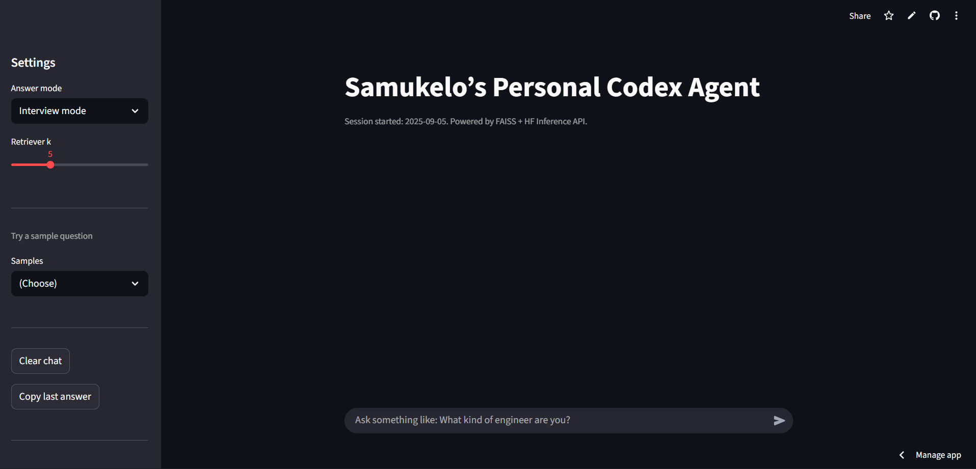 Thando — personal agent UI